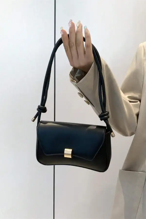 Mini Square PU Bag – Colorful Pattern, Flap Closure & Adjustable Strap