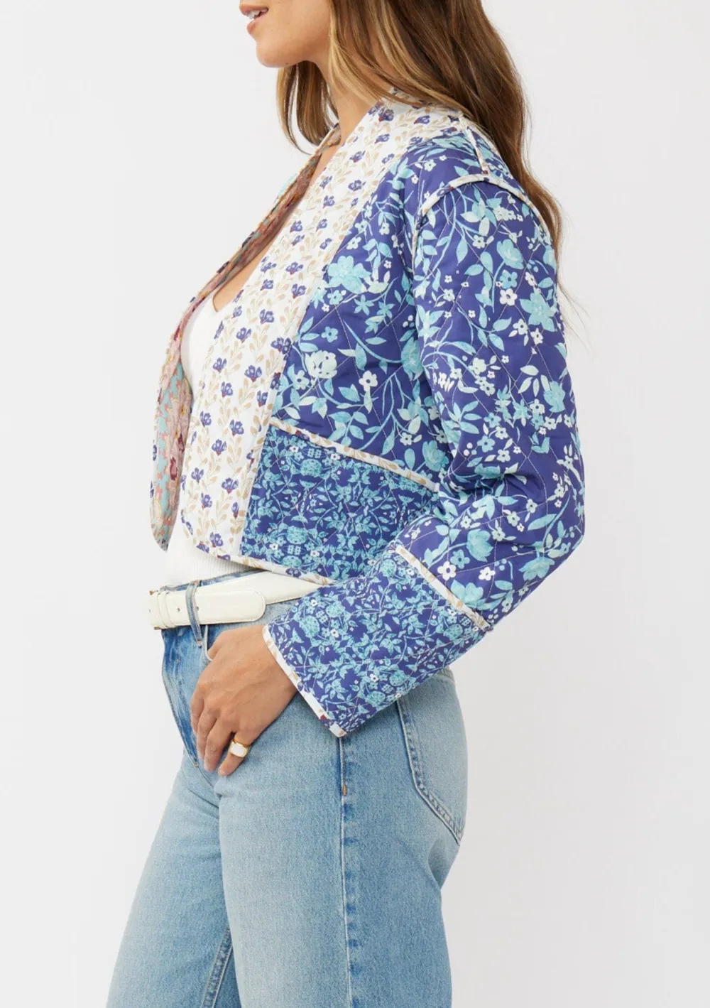 Floral Open Front Jacket
