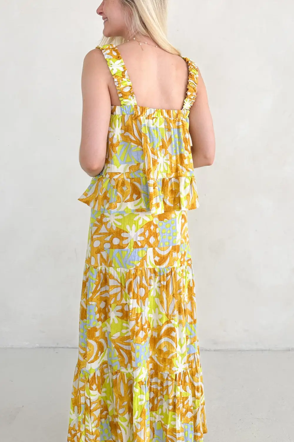 Smooth Printed Ruffle Top