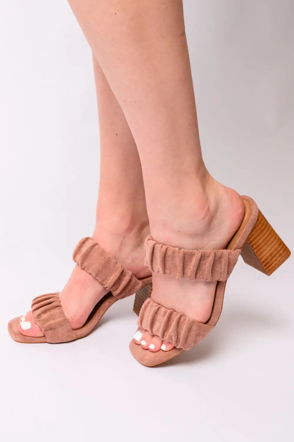 Heels in Blush Suede