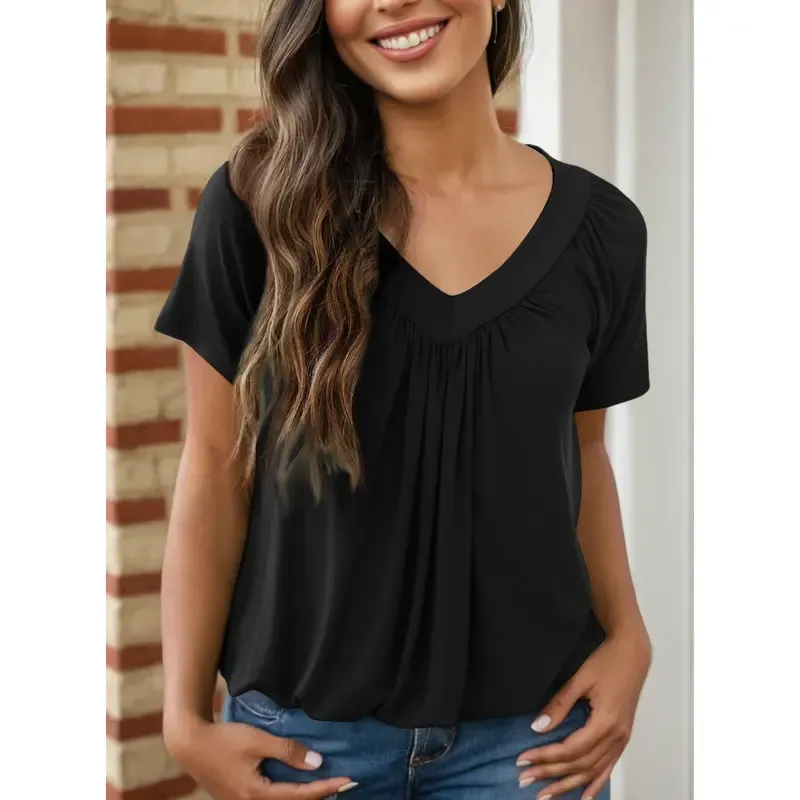 Women'S Casual Summer Short Sleeve V Neck Tops T-Shirts 🔥8-Pack - All Colors Included, Only $24