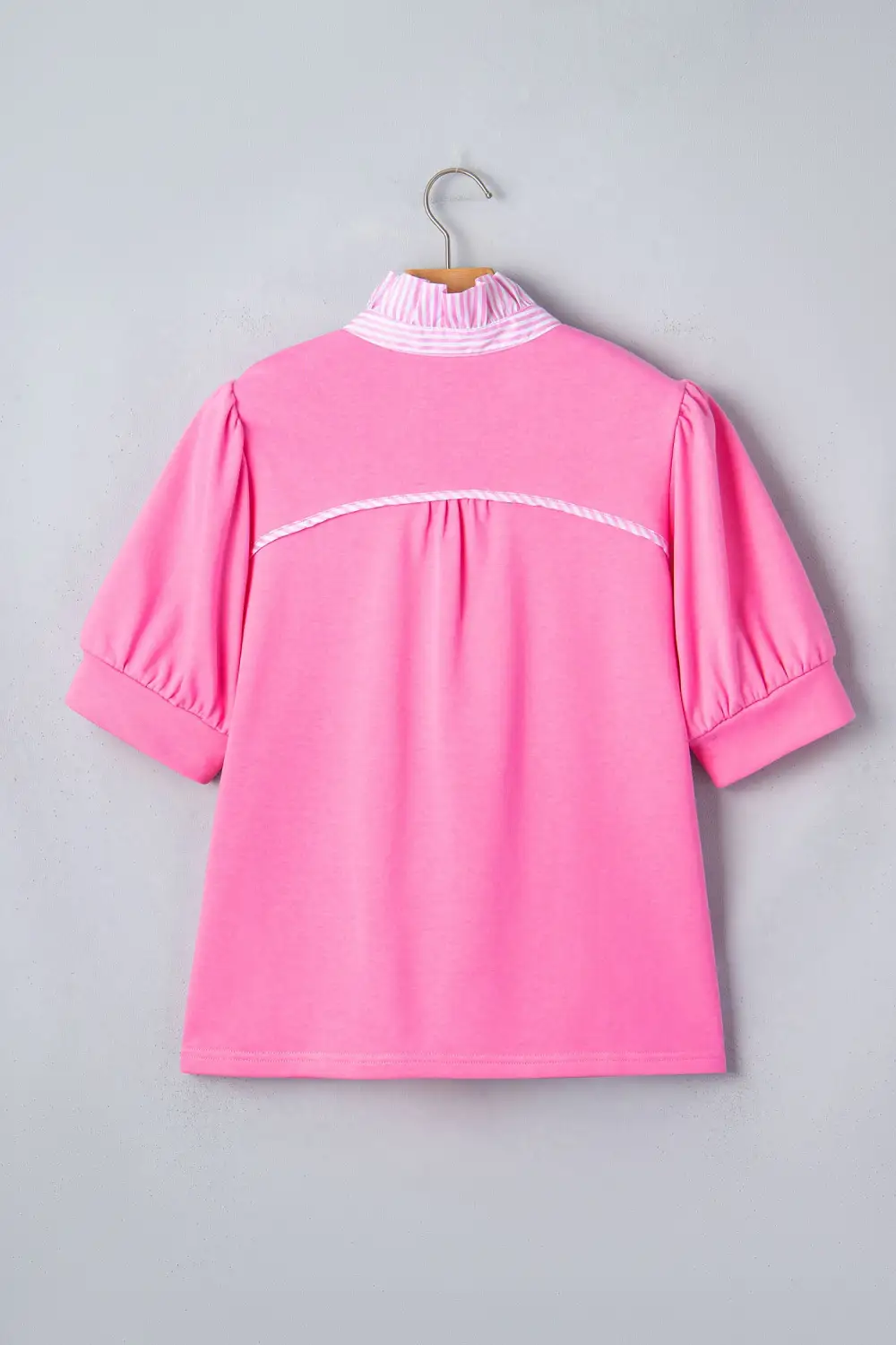 Striped Frilled Collared Blouse