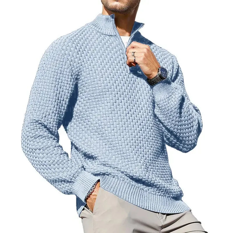 🔥 Men's Cable Knit Quarter-Zip Sweater
