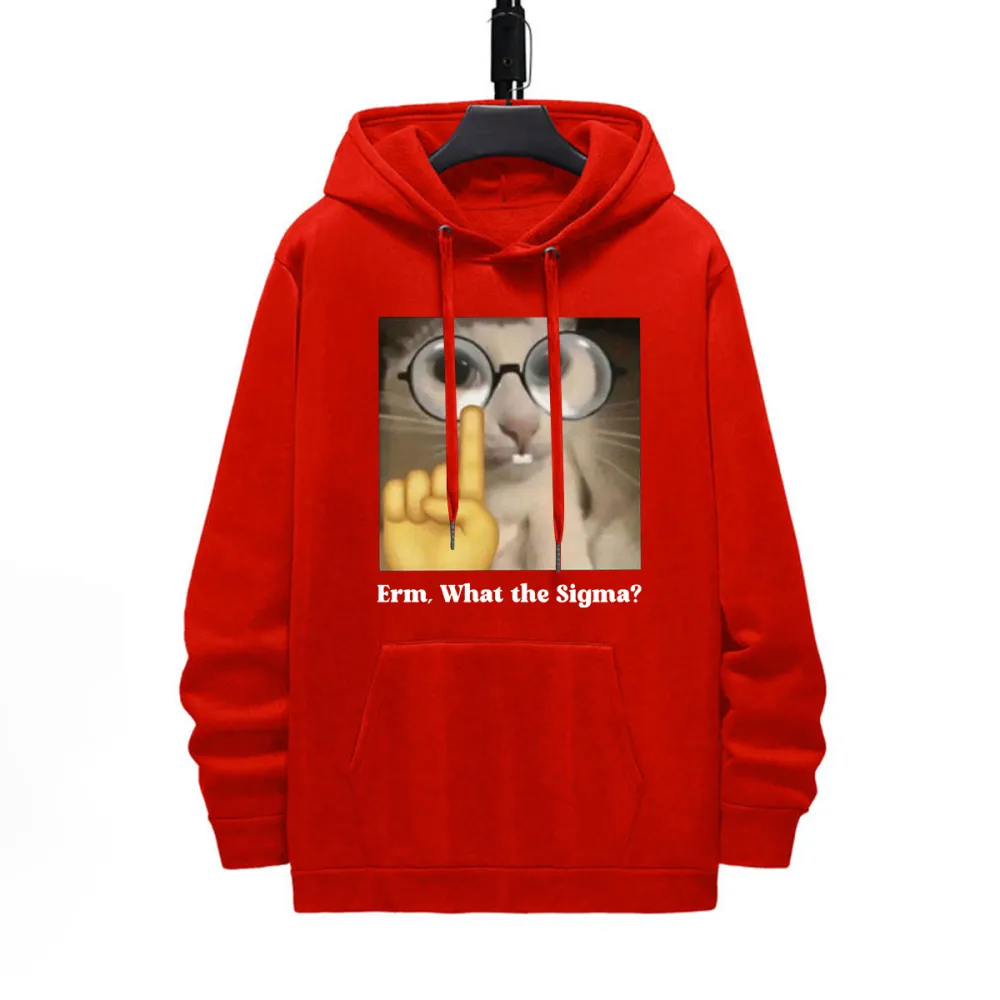 Erm What The Sigma Pattern Printed Hoodie