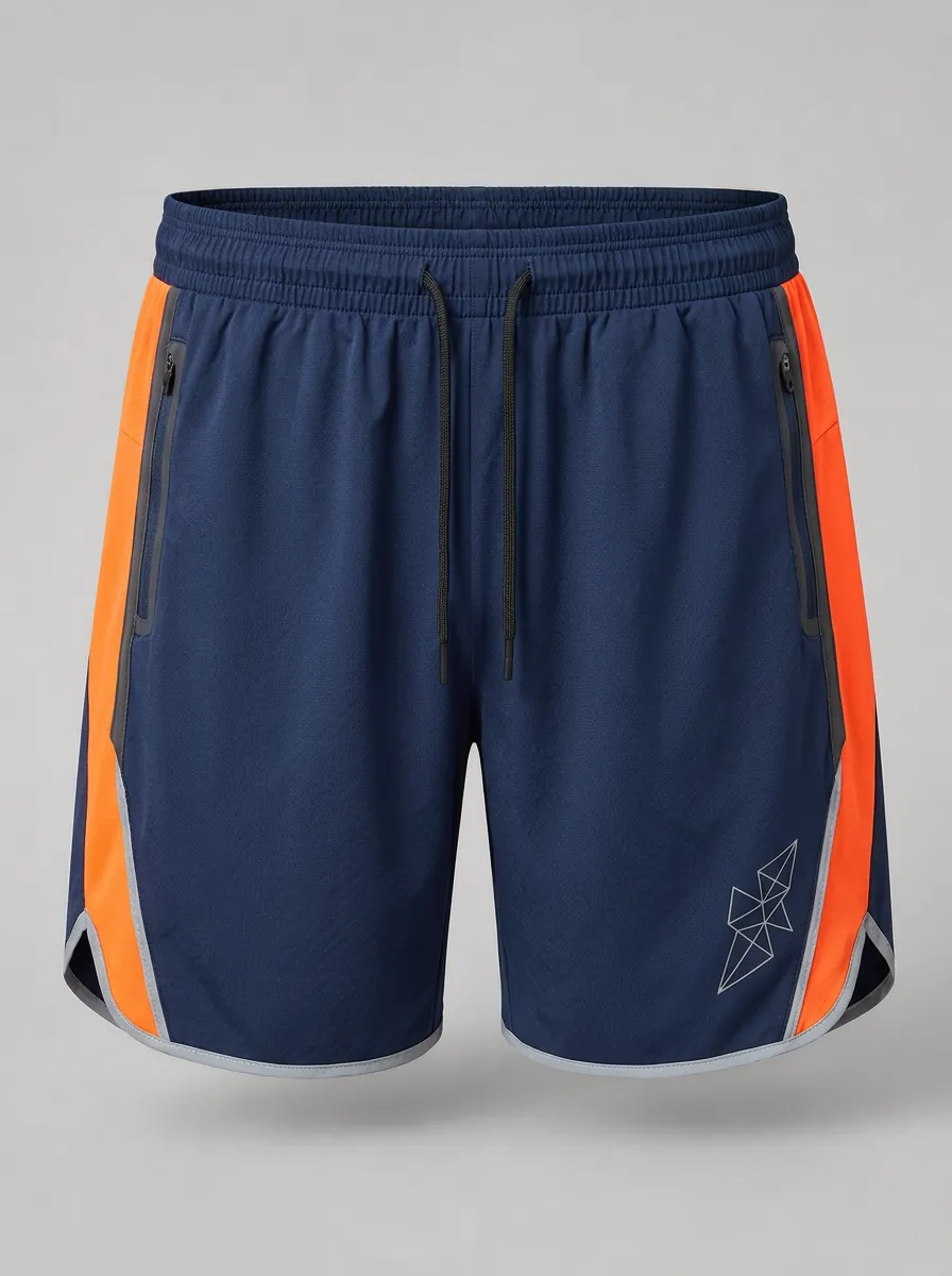 Men's Athletic Sports Geometric Logo Printed Shorts