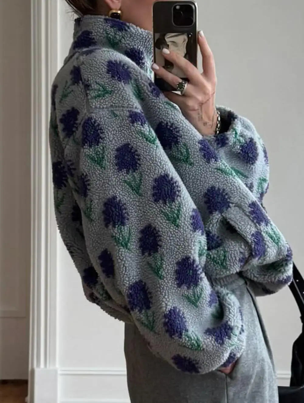 Stand Collar Long Sleeve Sweatshirt