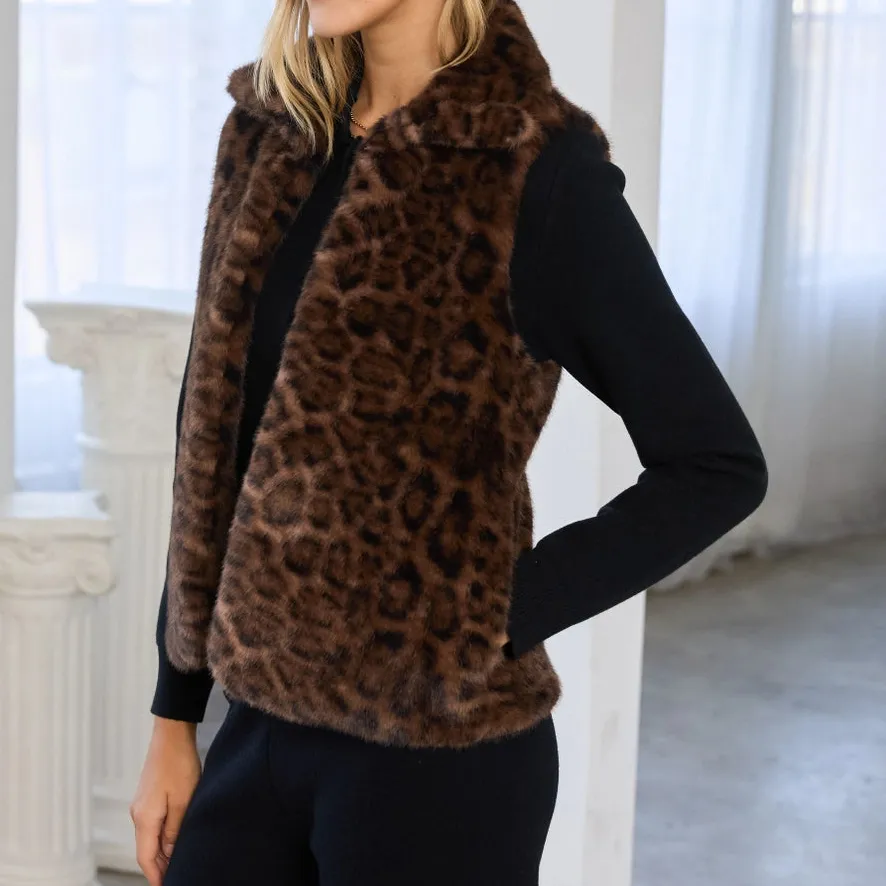 Leopard Faux Fur Vest