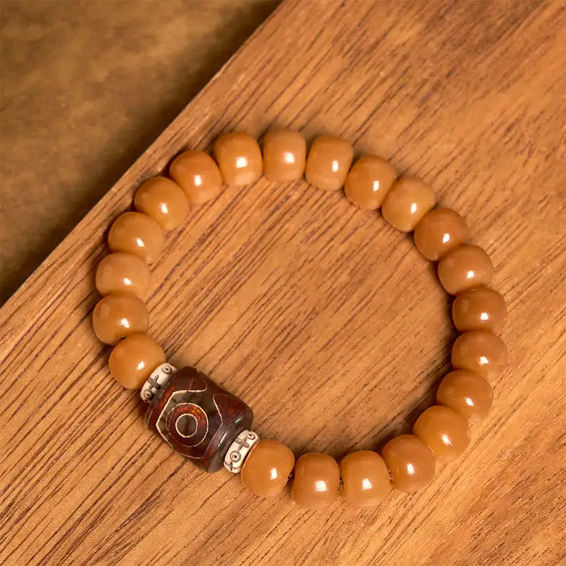 Bodhi Seed Dzi Bead Bracelet