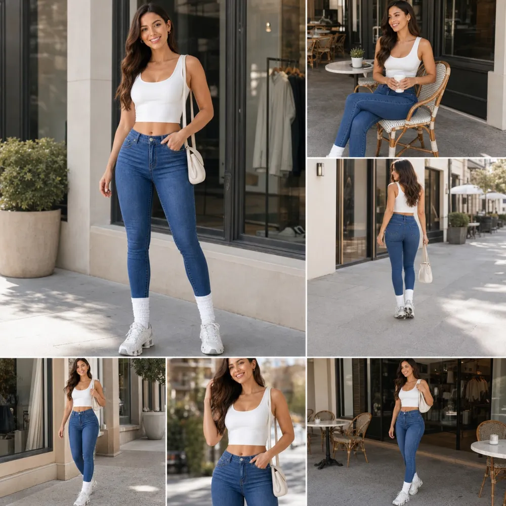 Women's High-Waist Stretch Skinny Jeans