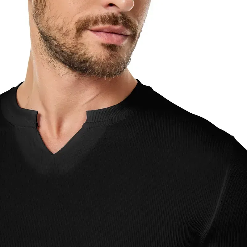 Men's solid color casual slim fit T-shirt