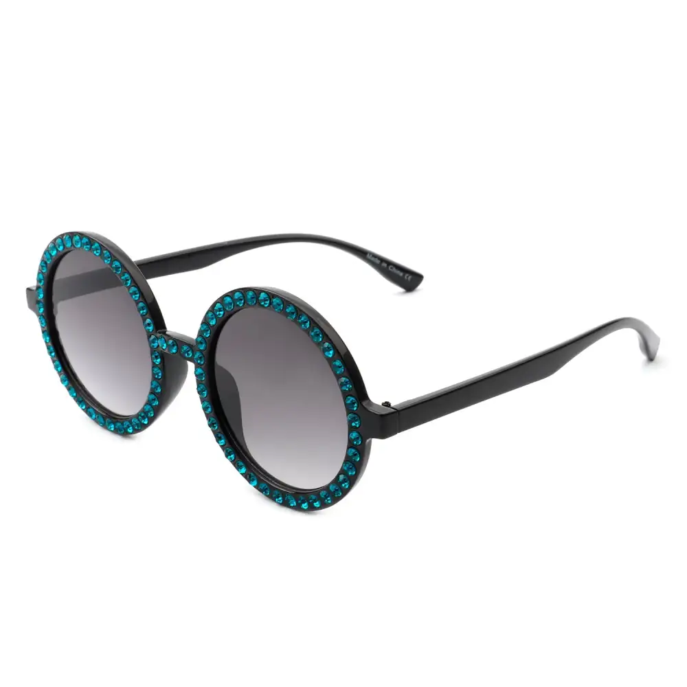 Fuzzy Round Frame Sunglasses