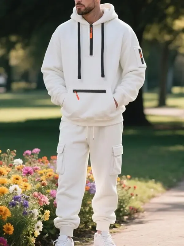 Men's winter wool-lined casual suit (loose fit version)