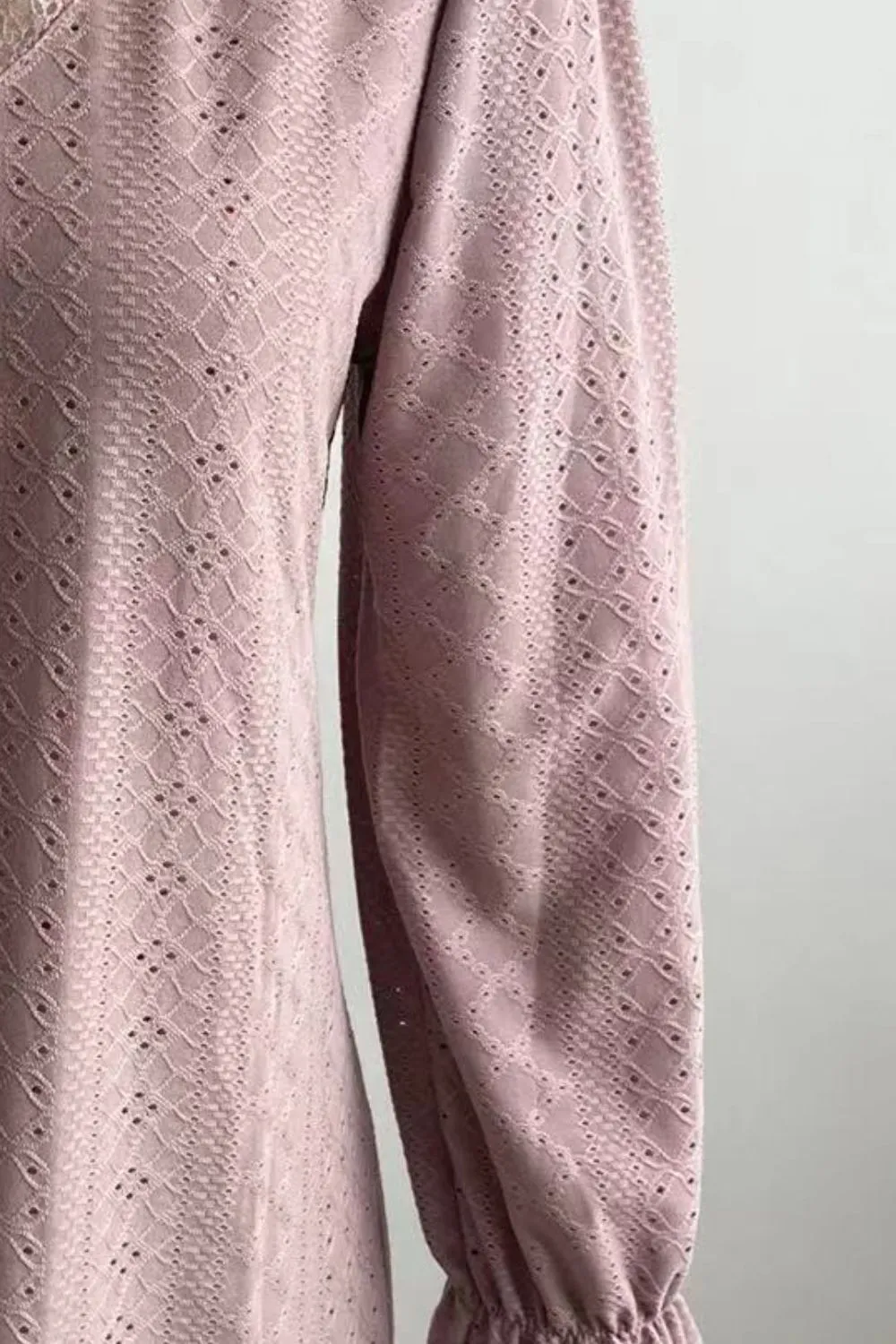 Everyday Soft Eyelet V-Neck Blouse