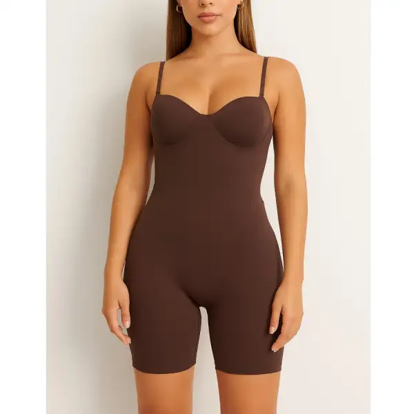 Seamless Romper with Built-in Bra