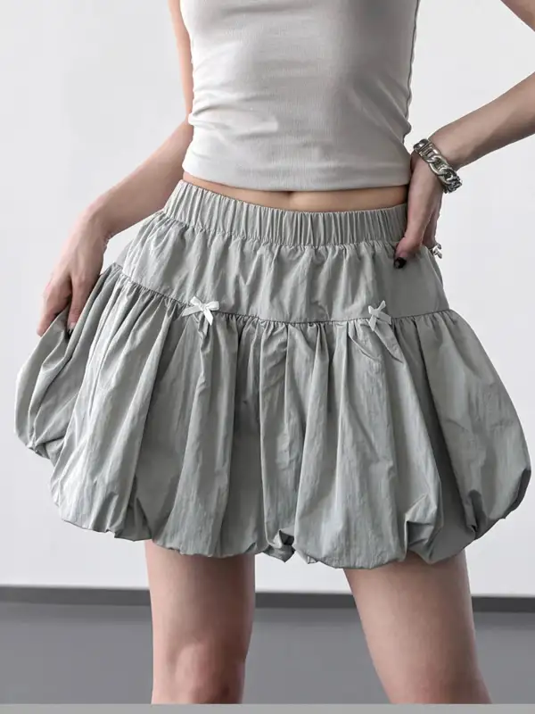 Open Ruched Bubble Skirt