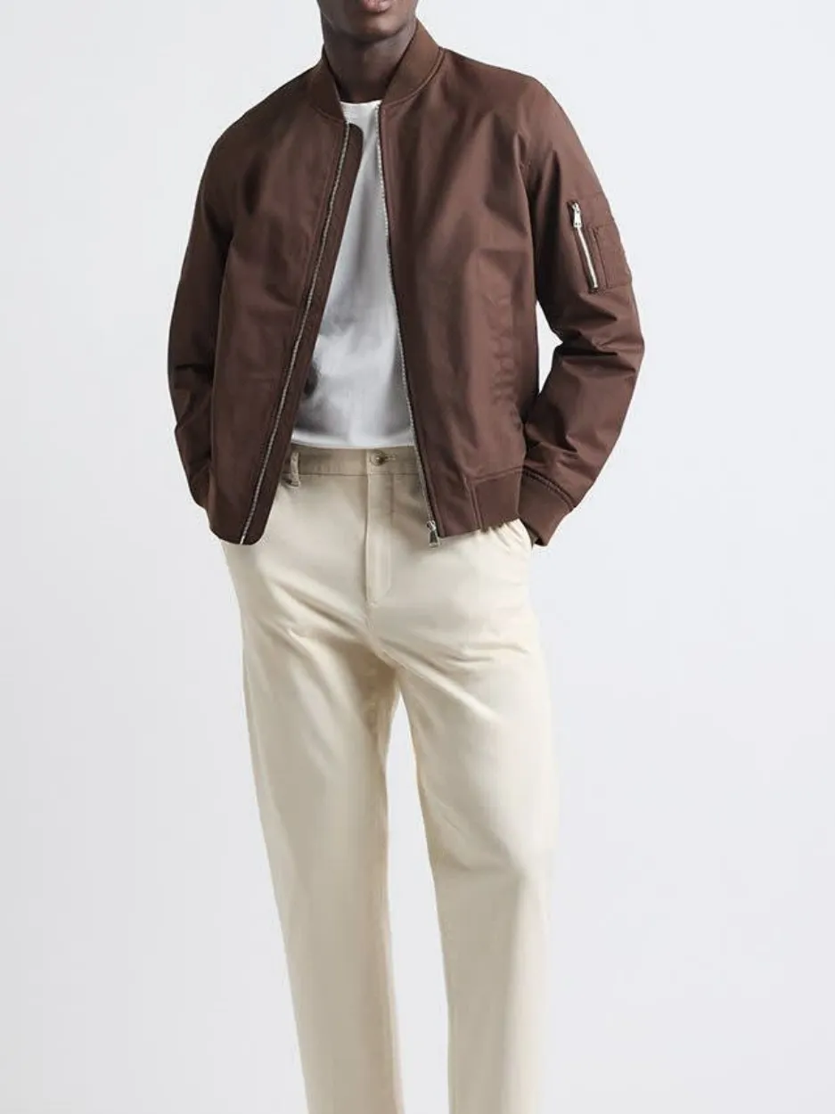 Brown Long-Sleeve Casual Style Jacket
