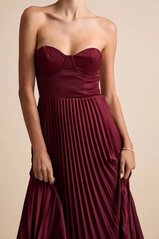 Irelyn White Satin Bustier Midi Dress