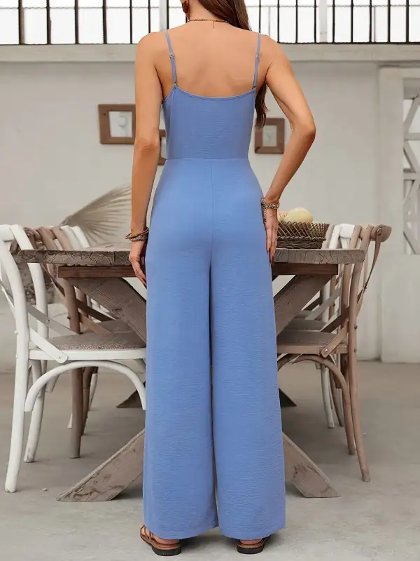 Spaghetti Strap Wide Leg Everyday Jumpsuit Accessory