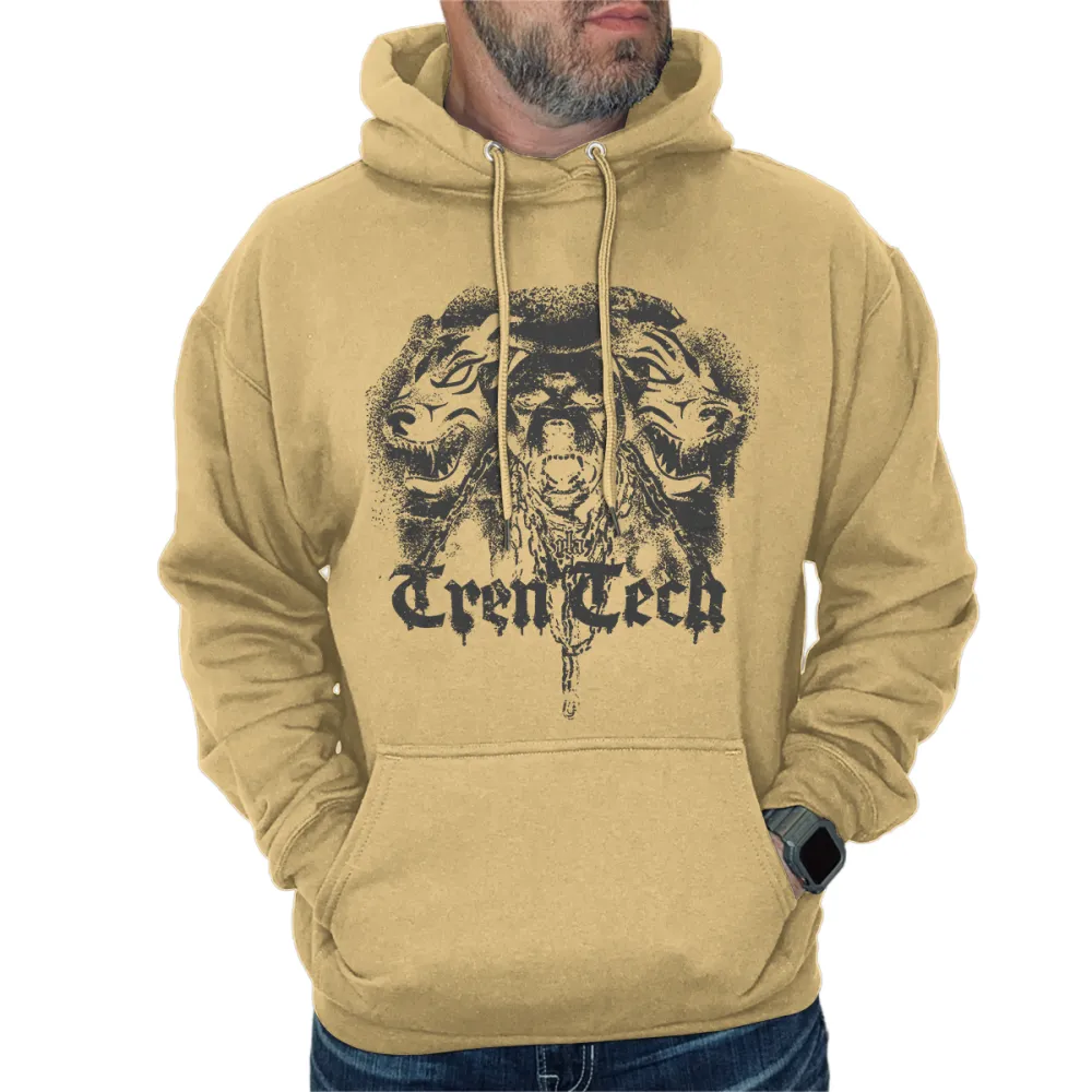 Fierce Bulldog Print Hooded Sweatshirt