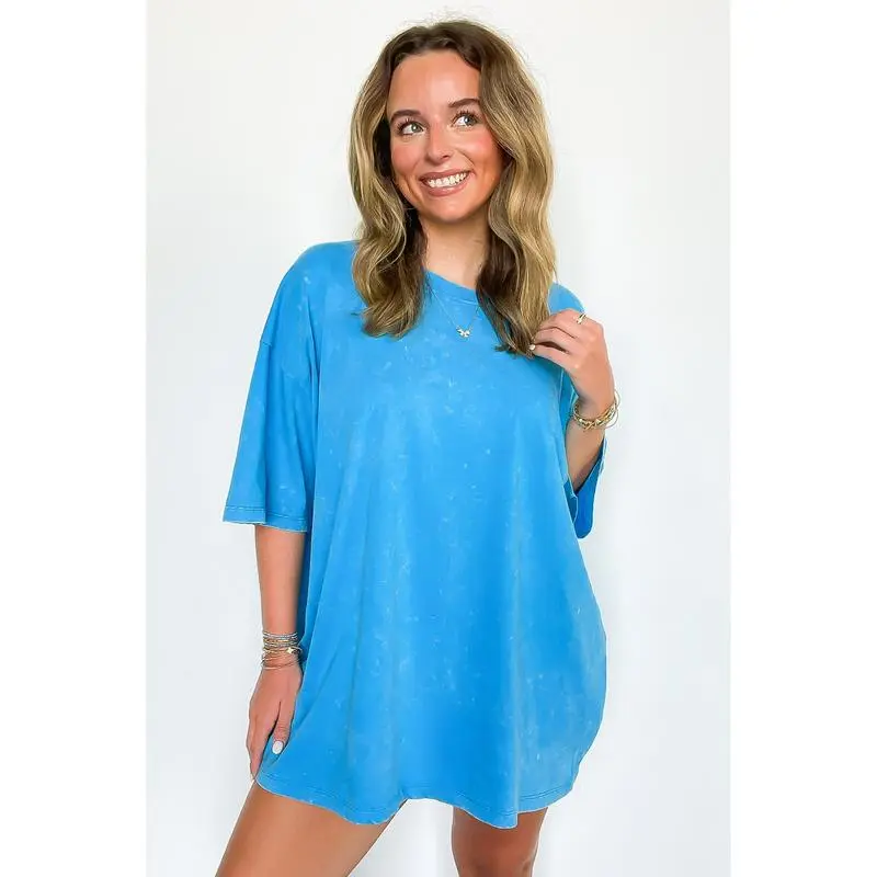 6PACK-Mineral Wash Oversized Top - BACK IN STOCK