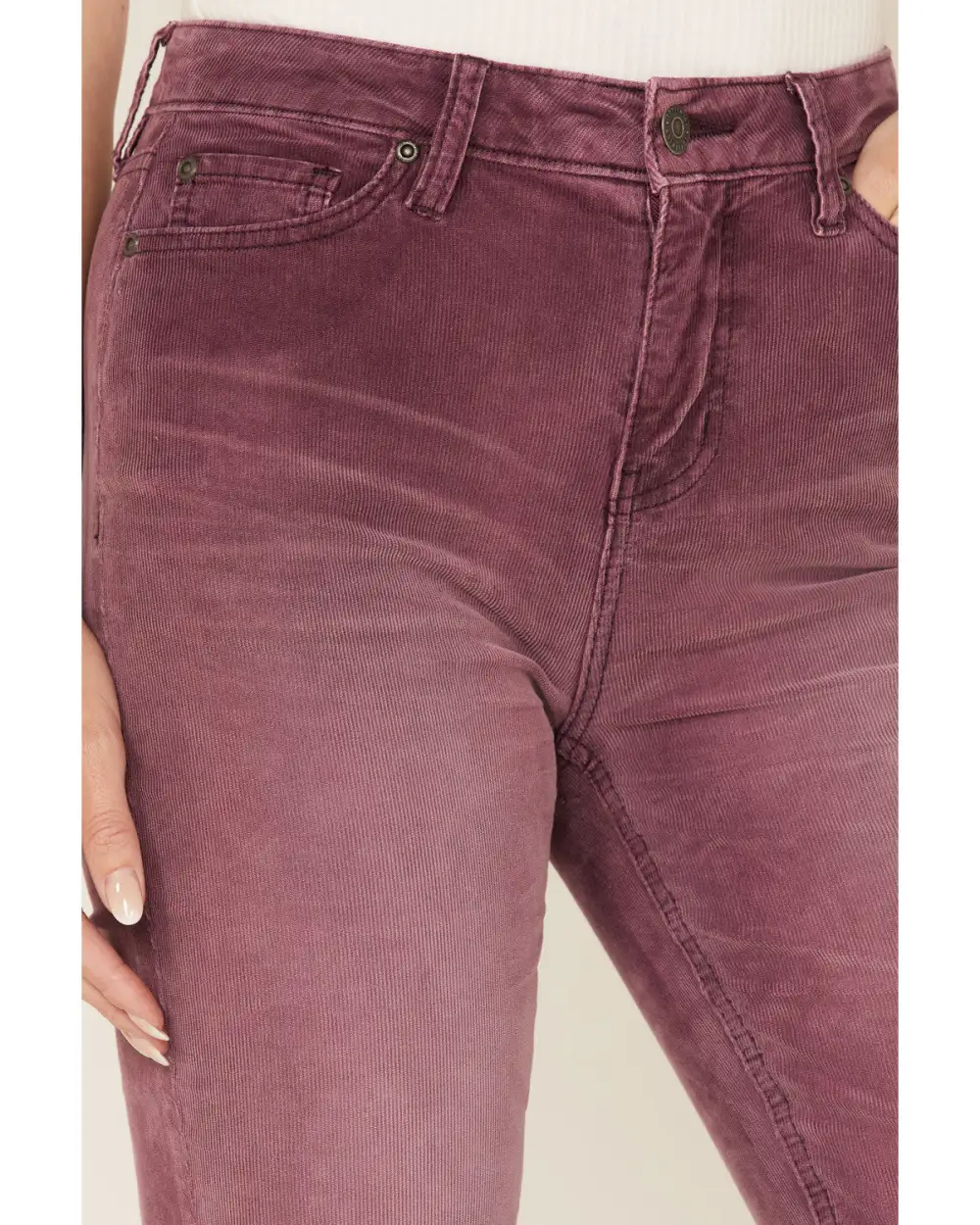 High Rise Flare Corduroy Embroidered Jeans