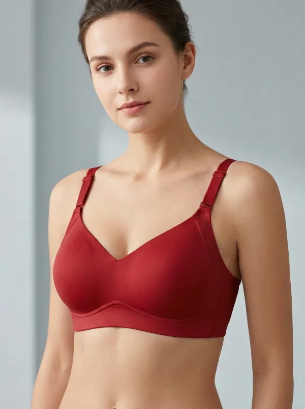 Women's Wireless Seamless Wide-Strap Adjustable-Strap Bra