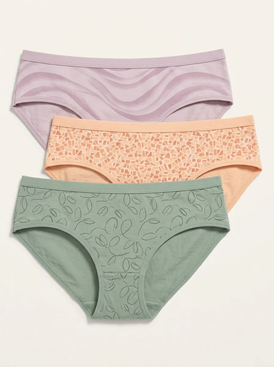 Women's Wave Mosaic Leaf Print 3-Pack Panties