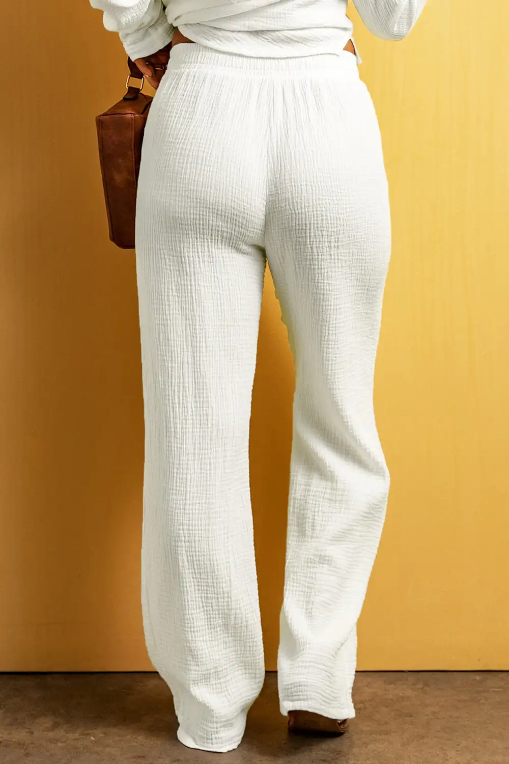 Straight Leg Textured Pants