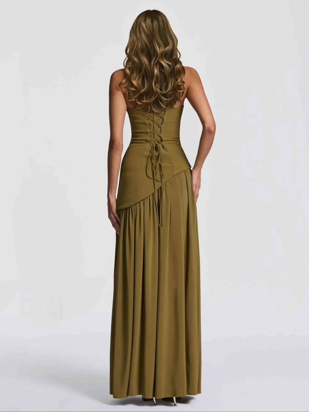 Asymmetric Slit Maxi Dress