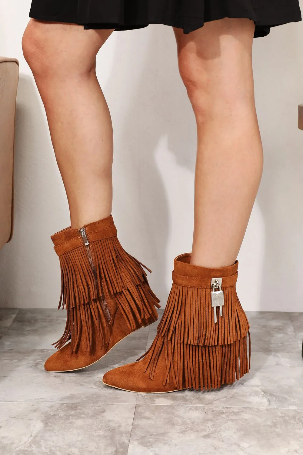 Everyday Tassel Heels Boots