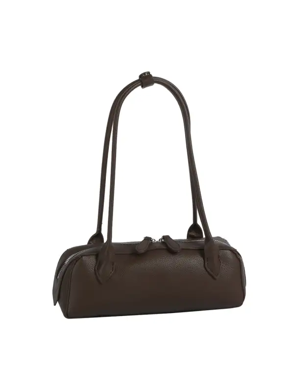 Barrel Shape Faux Leather Shoulder Bag
