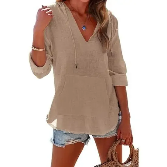 Women's Hooded Beach Cover Up Top