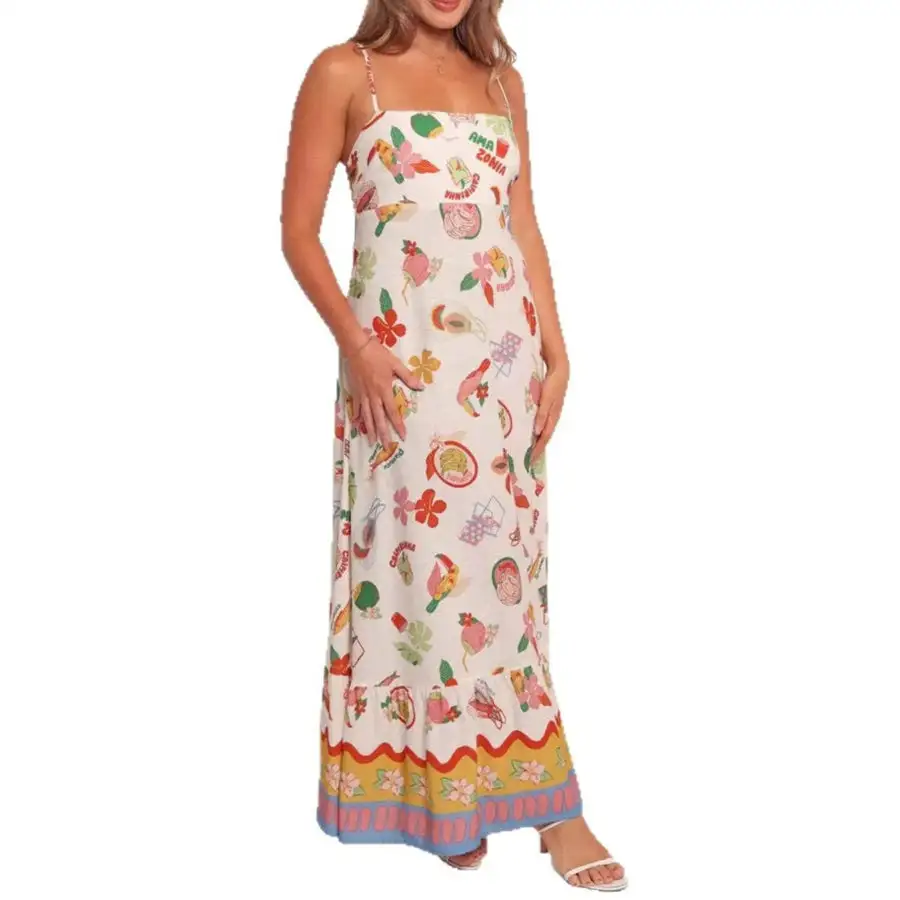 Everyday Printed Square Neck Maxi Cami Dress