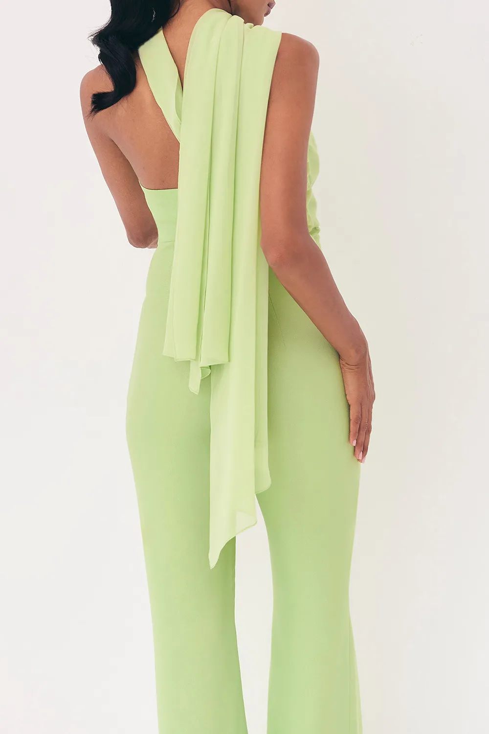 Women's Solid Color with Tulle Jumpsuit