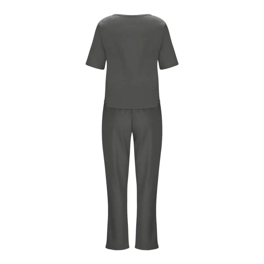 Relaxed Round Neck Short Sleeve Top and Pants Set