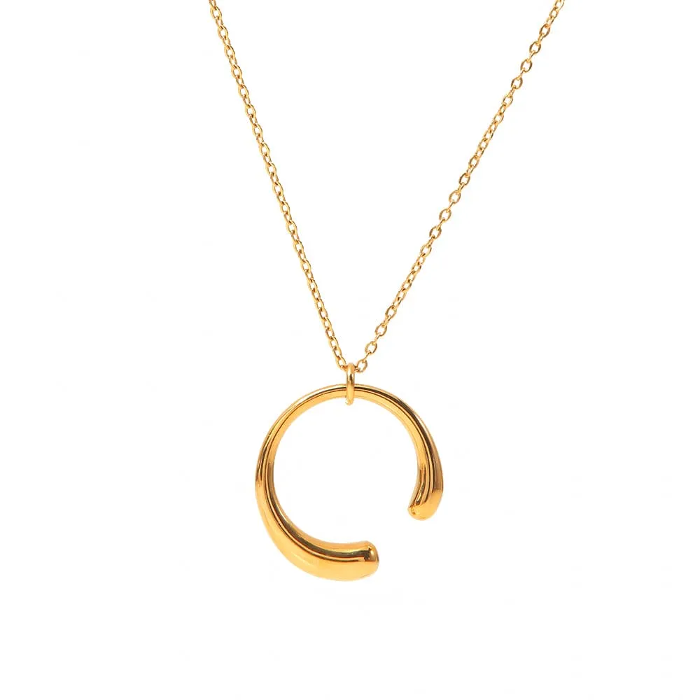 Pendant Open-Hoop Chain Necklace