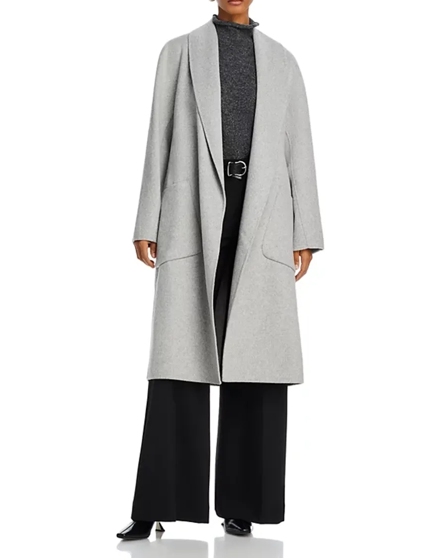 Shawl Collar Long Sleeves Multicolor Coat