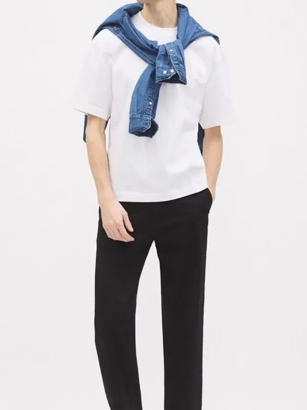 Bright White Oversized Short-Sleeve Crew-Neck Tee