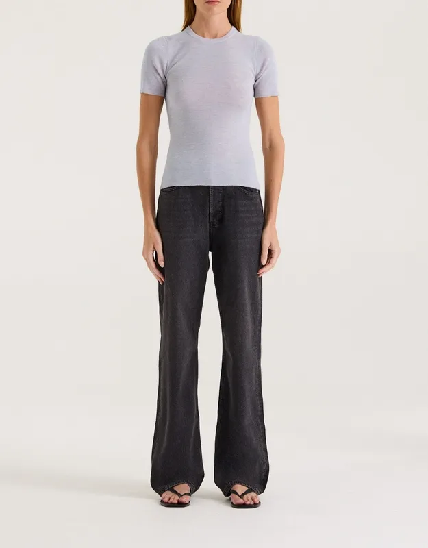 Gray Marle Merino Crew Neck T-Shirt