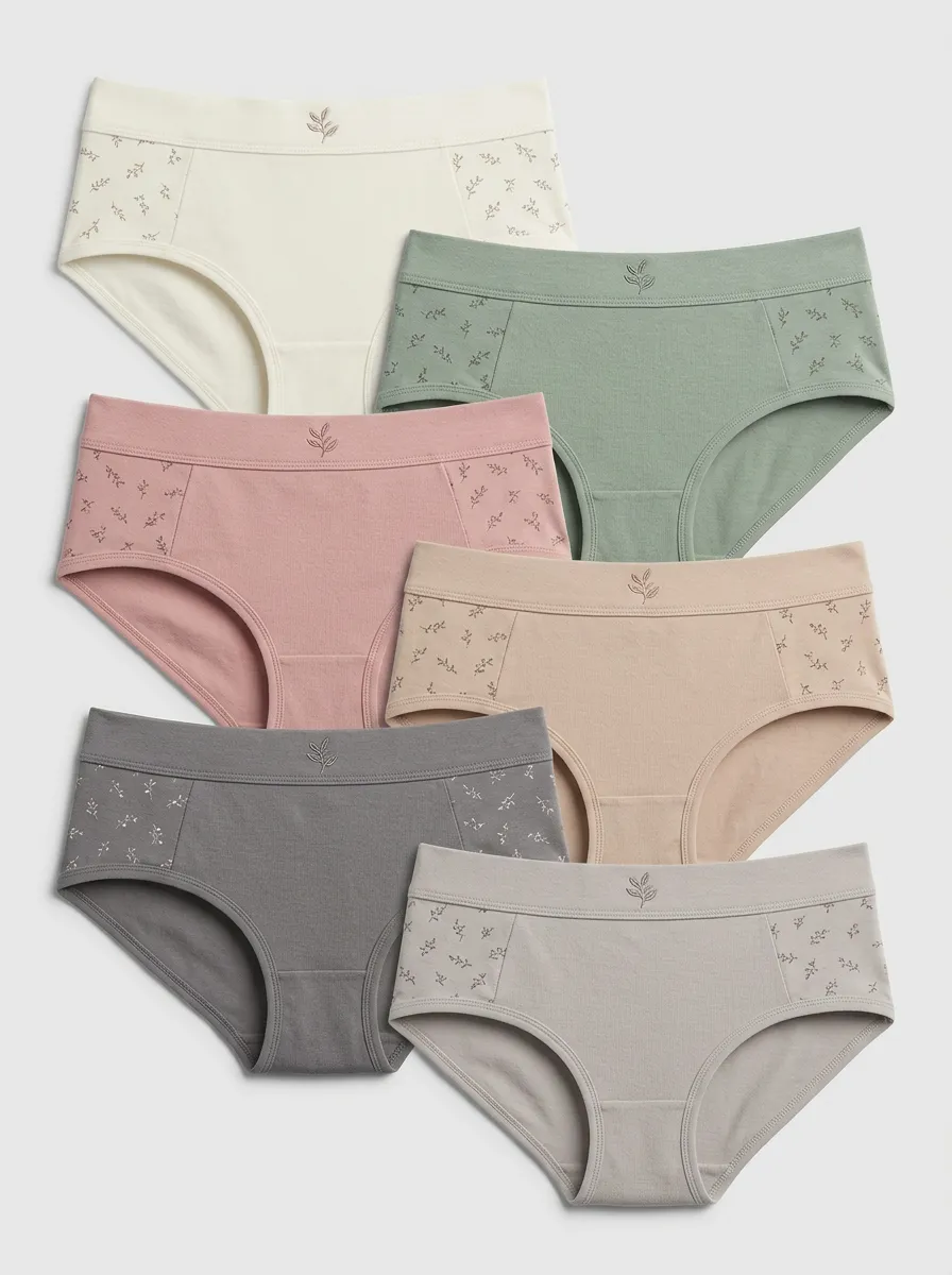 Women's Floral Minimalist Multi-Pack Leaf Printed Panties