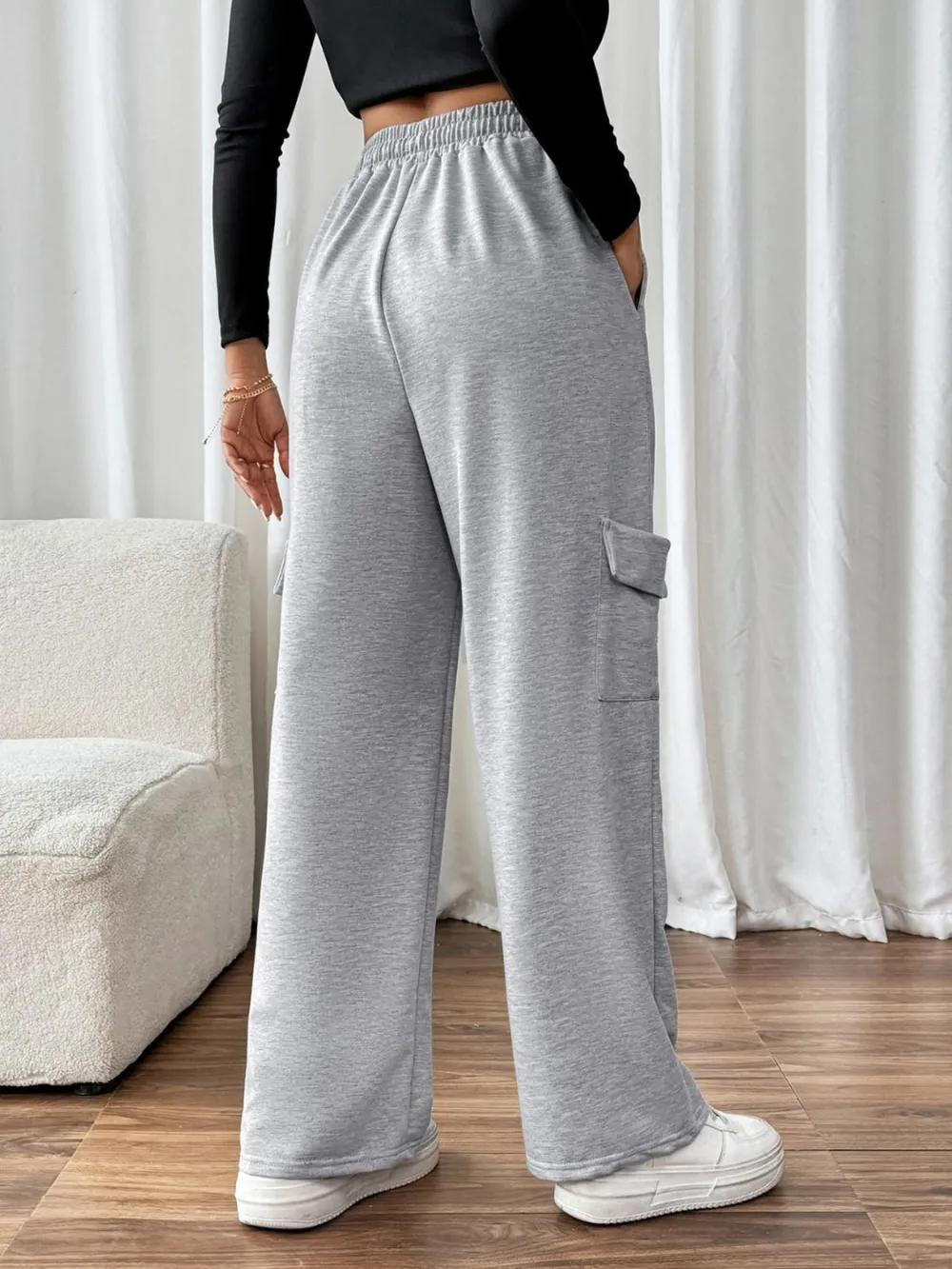 Drawstring Elastic-Waist Pocketed Jogger Pants