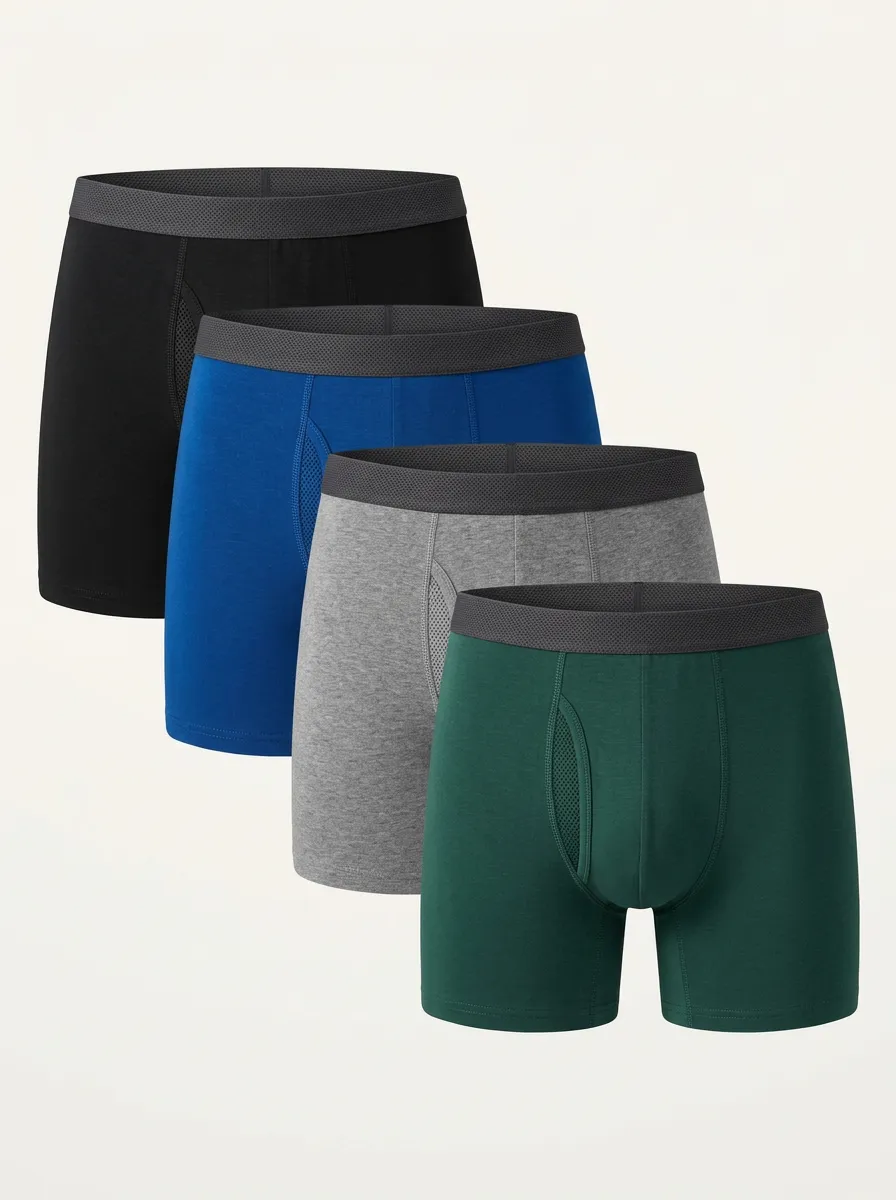 Essential Daily Wear Men' Four Pack Boxer Briefs