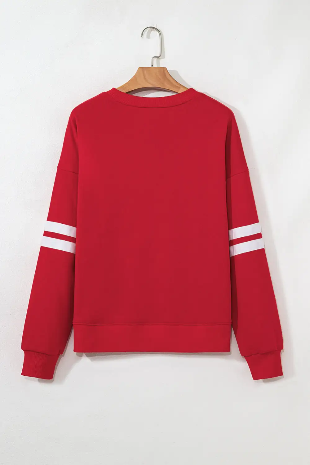 Relaxed Printed Varsity Stripe Sweatshirt