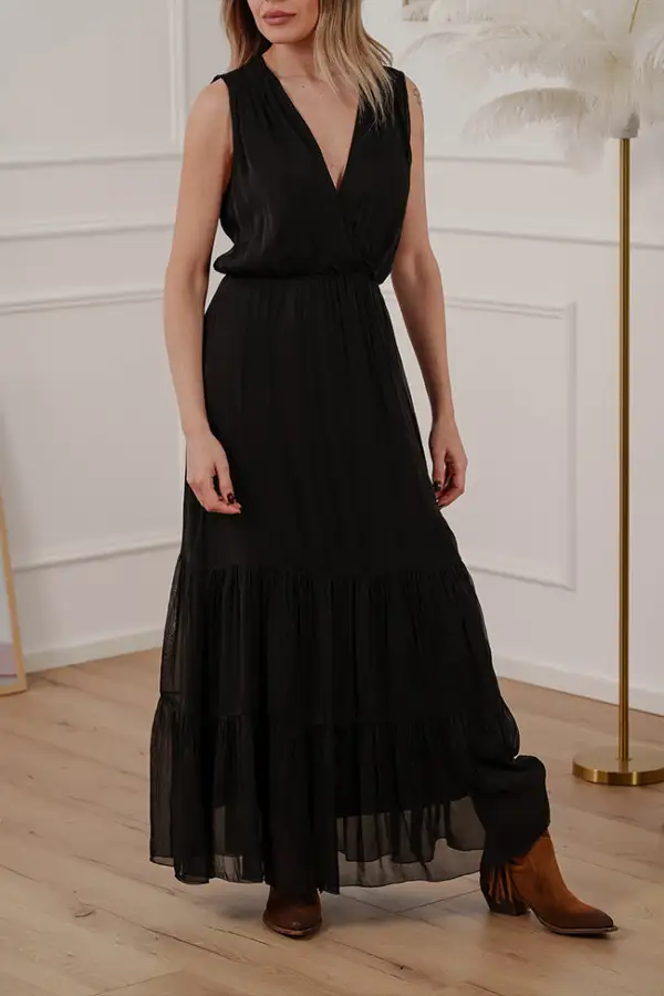 Easygoing Maxi V Neck Dress