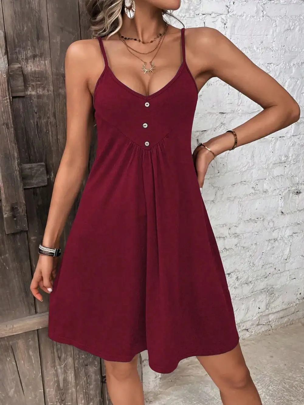 Mini Button Front Dress