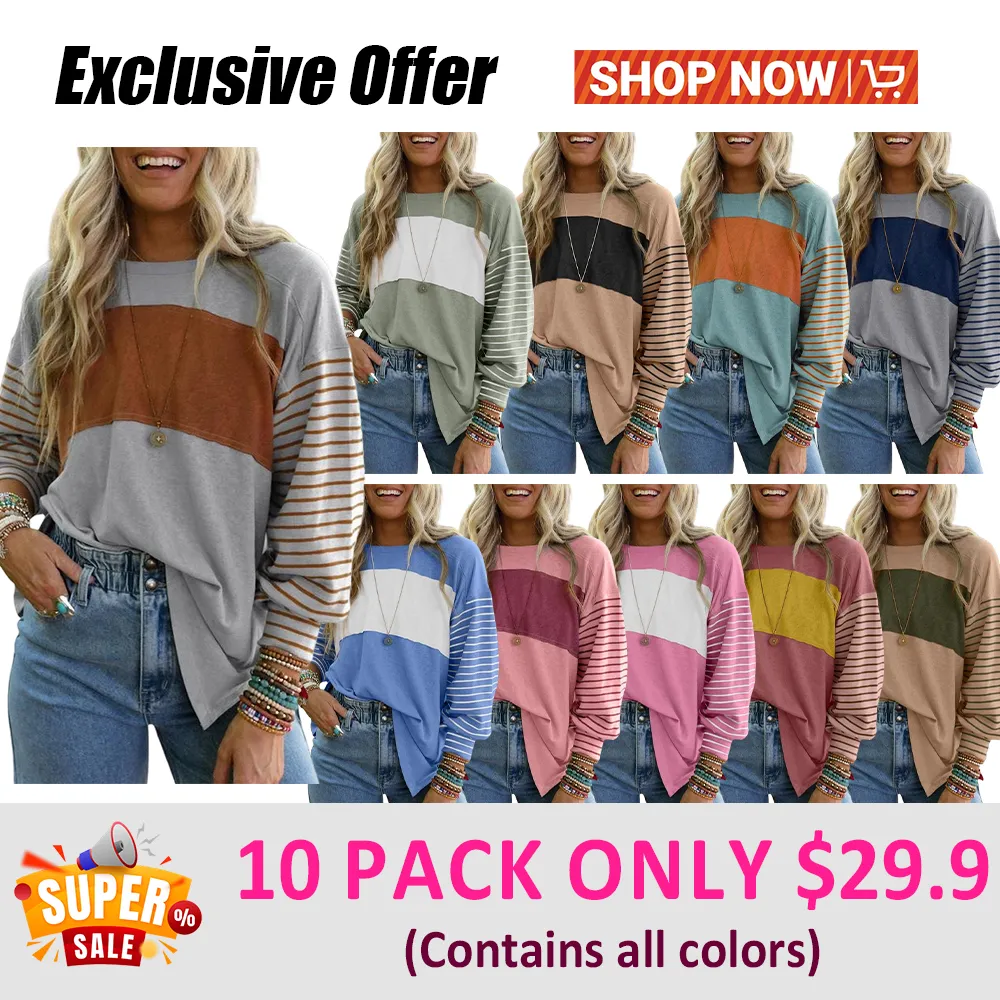 Womens Casual Color Block Shirts