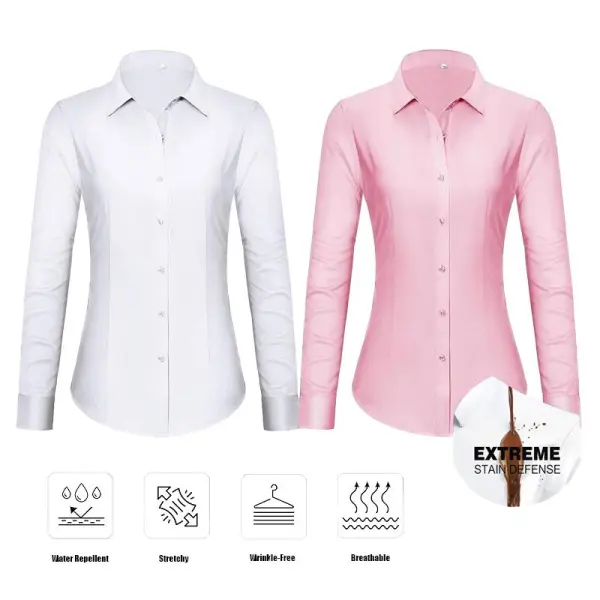 Wrinkle-Free Long Sleeve Blouse