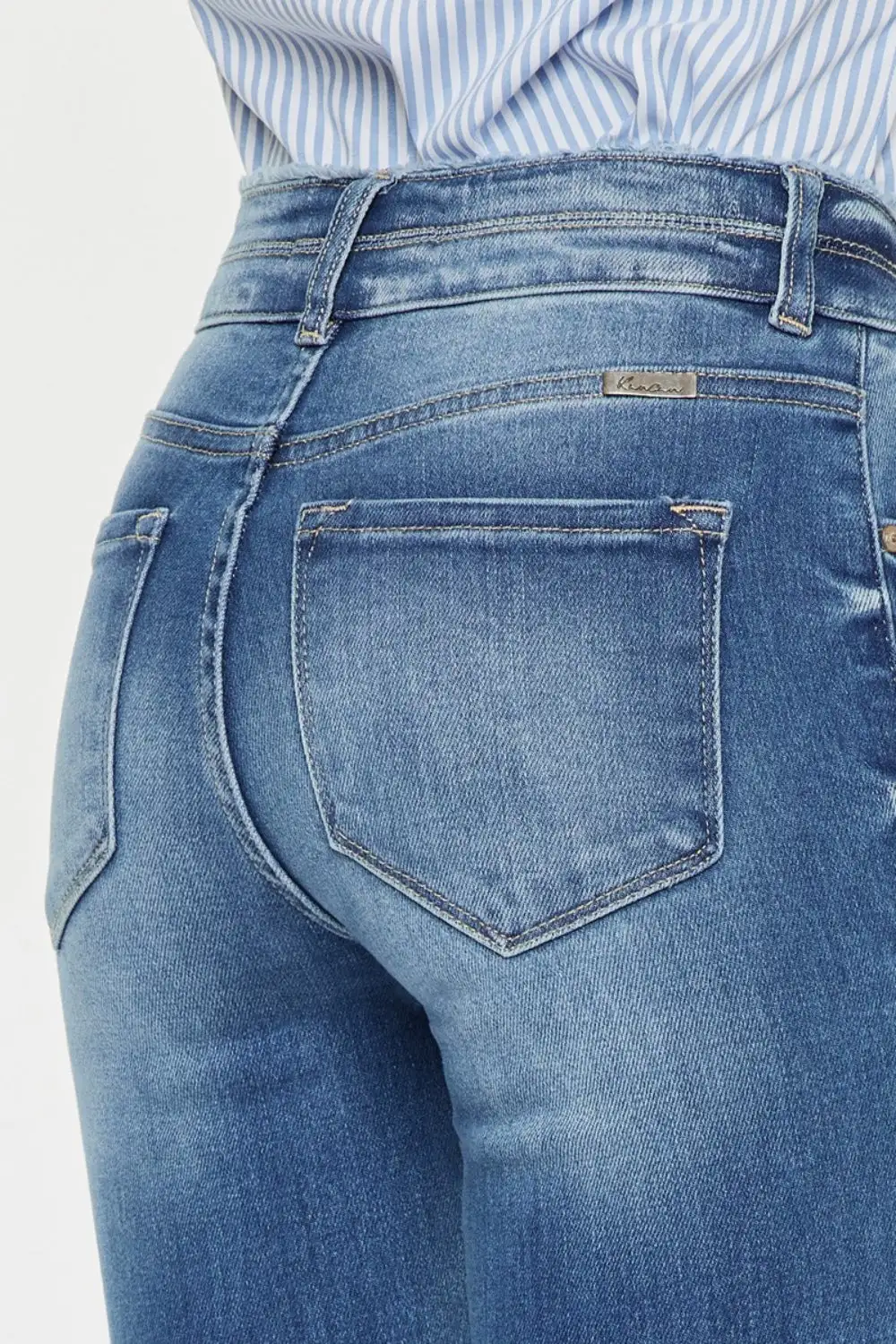 High Waist Raw Hem Distressed Denim Jeans
