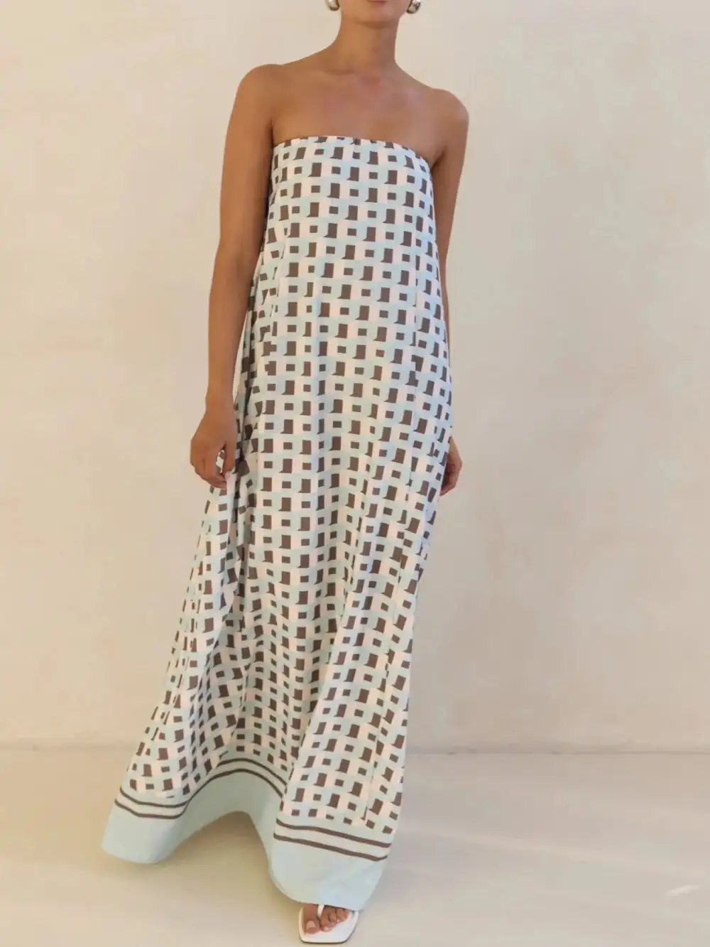 Printed Smocked Maxi Dress