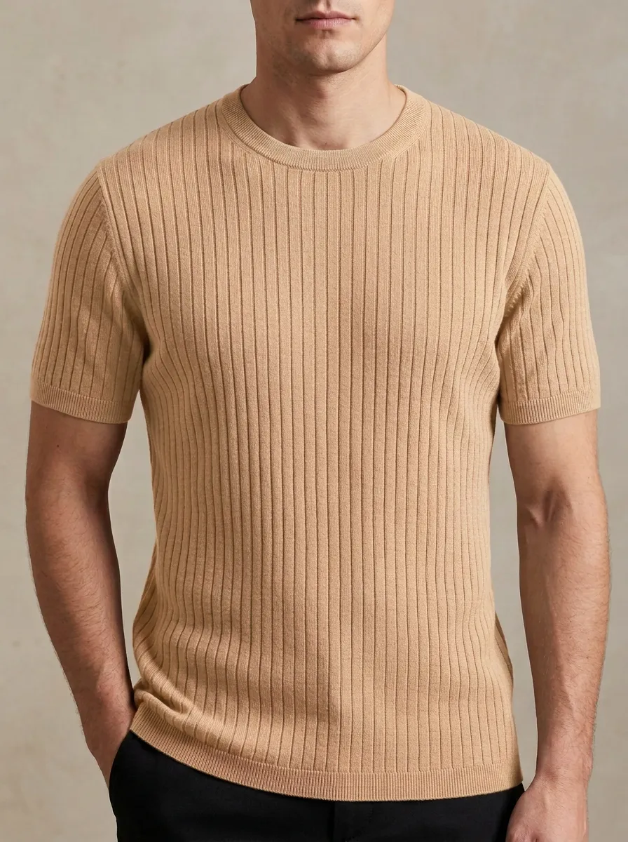 Modern Layering Men's Knit Crew-Neck T-Shirt